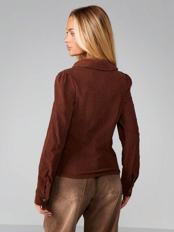 MISSGUIDED Ribbed Button Up Cardigan With Gold Buttons