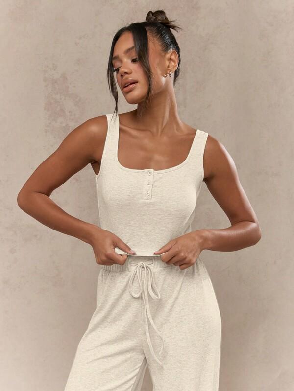 MISSGUIDED Ribbed Knit Crop Top Wide Leg Set