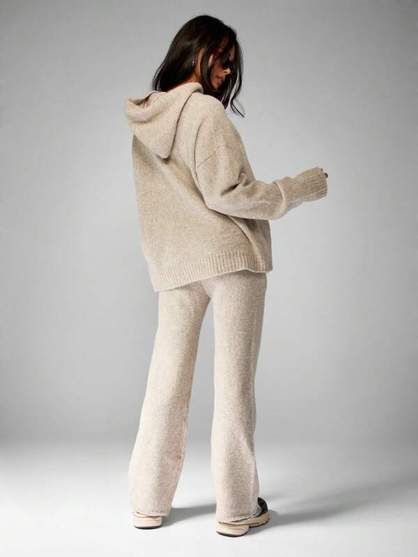 MISSGUIDED Ribbed Knit Sweater And Wide Leg Pants Set