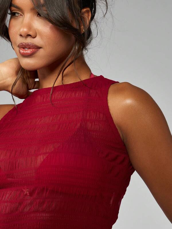 MISSGUIDED Shirred Ruched High Waist Shorts Crop Top Two Piece Outfit