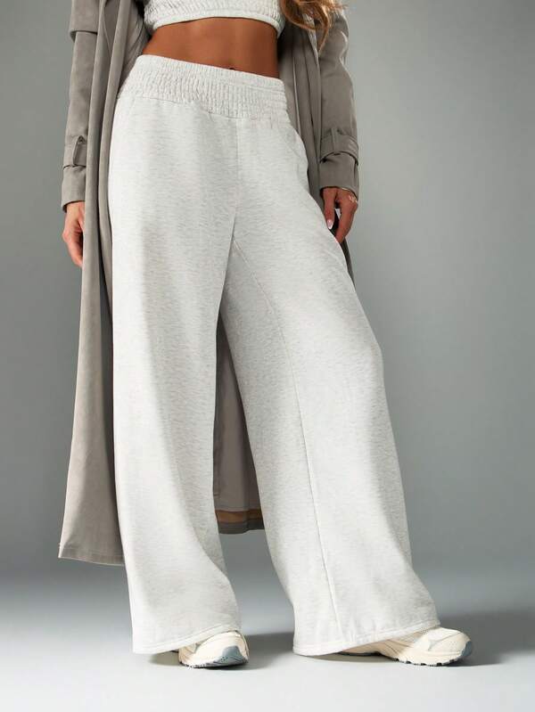 MISSGUIDED Shirred Waist Wide Leg Joggers