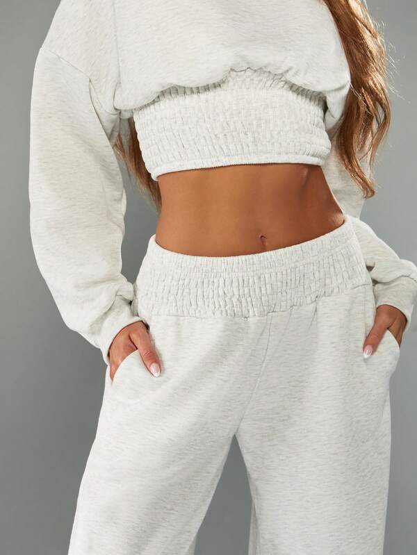 MISSGUIDED Shirred Waist Wide Leg Joggers