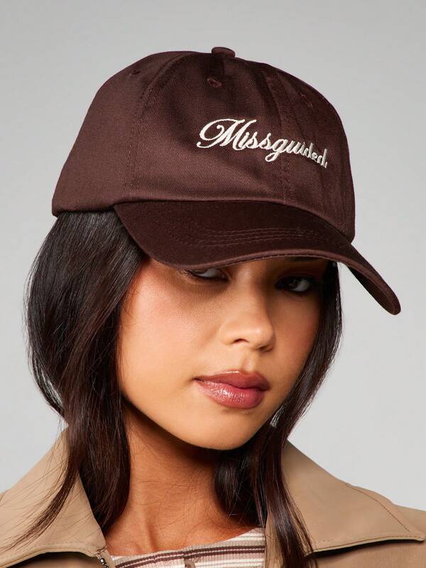 MISSGUIDED Six Panel Baseball Cap With Embroidered Design