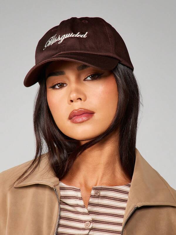 MISSGUIDED Six Panel Baseball Cap With Embroidered Design
