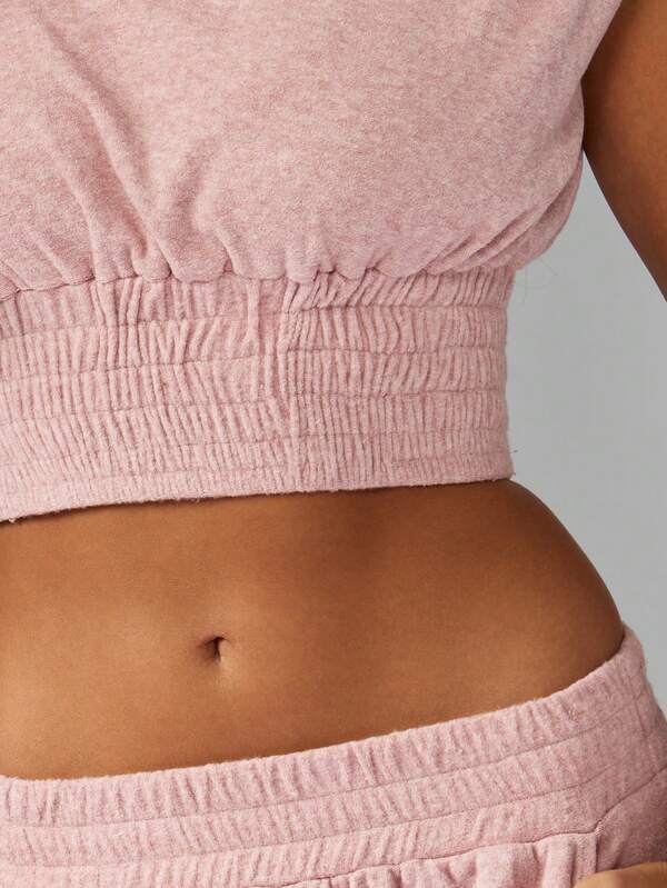 MISSGUIDED Sleeveless Crop Top With Wide Leg Pants Set