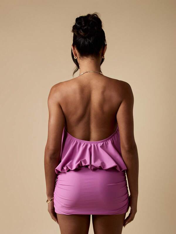 MISSGUIDED Sleeveless Halter Neck Bodycon Mini Dress