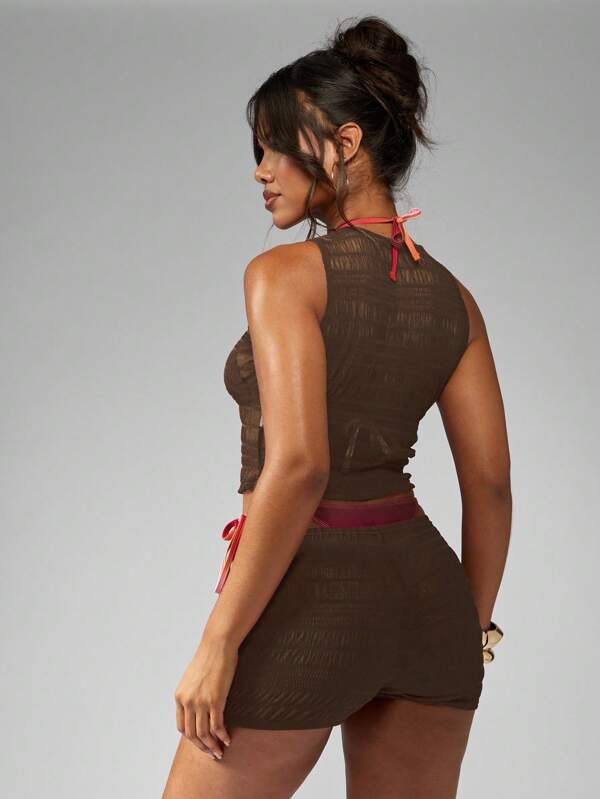 MISSGUIDED Sleeveless High Neck Workout Fitness Two-Piece Outfits