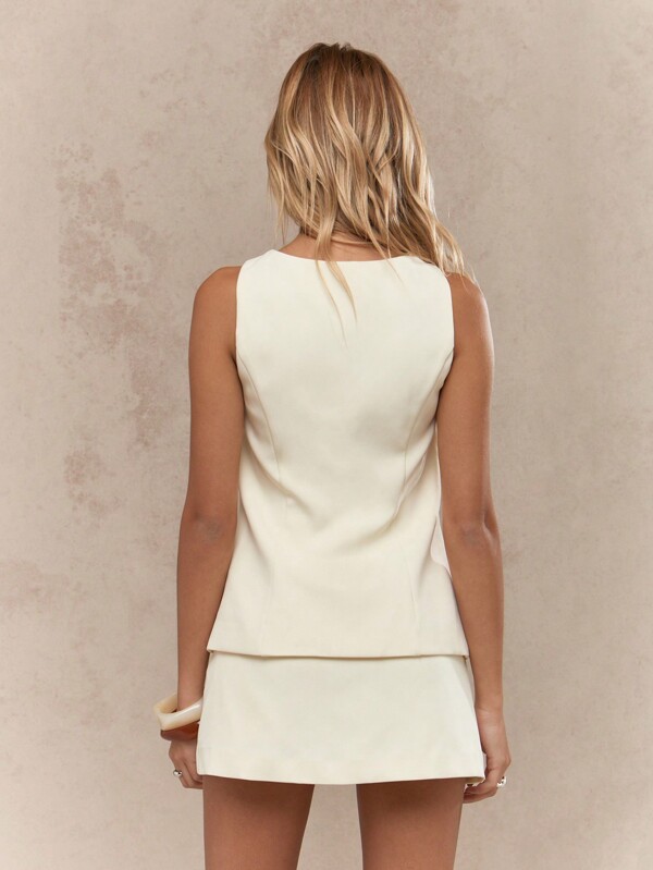 MISSGUIDED Sleeveless Vest And Mini Skirt Two Piece Co-Ord Set