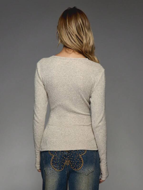 MISSGUIDED Slim Fit Ribbed Knit Sweater With Long Sleeves