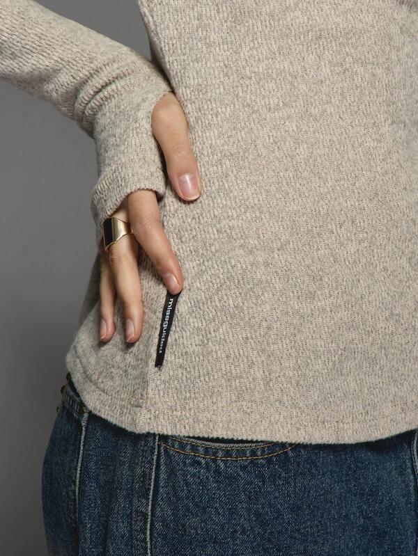 MISSGUIDED Slim Fit Ribbed Knit Sweater With Long Sleeves