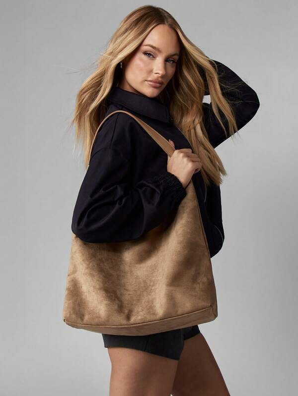 MISSGUIDED Slouchy Hobo Shoulder Bag With Matching Pouch