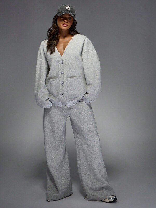 MISSGUIDED Soft Knit Fleece Lined Slouchy Outerwear With Pockets