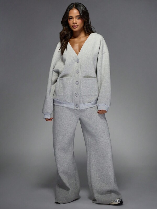 MISSGUIDED Soft Knit Fleece Lined Slouchy Outerwear With Pockets