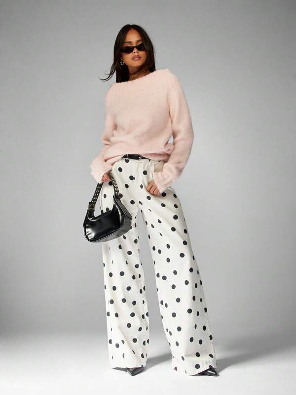 MISSGUIDED Soft Ribbed Knit Pullover Sweater With Crew Neck