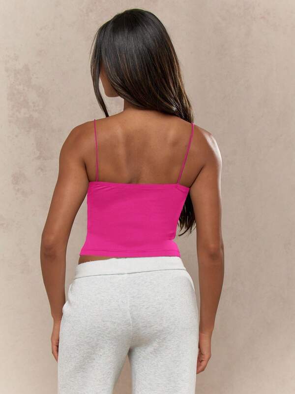 MISSGUIDED Spaghetti Strap Bandeau Crop Top With Square Neckline