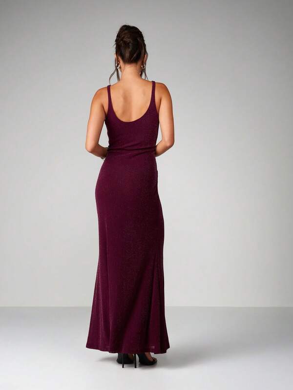 MISSGUIDED Sparkly Bodycon Maxi Dress With Scoop Neck