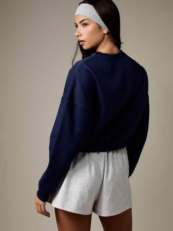 MISSGUIDED Sports Club Letter Print Sweatshirt With Varsity Logo Design