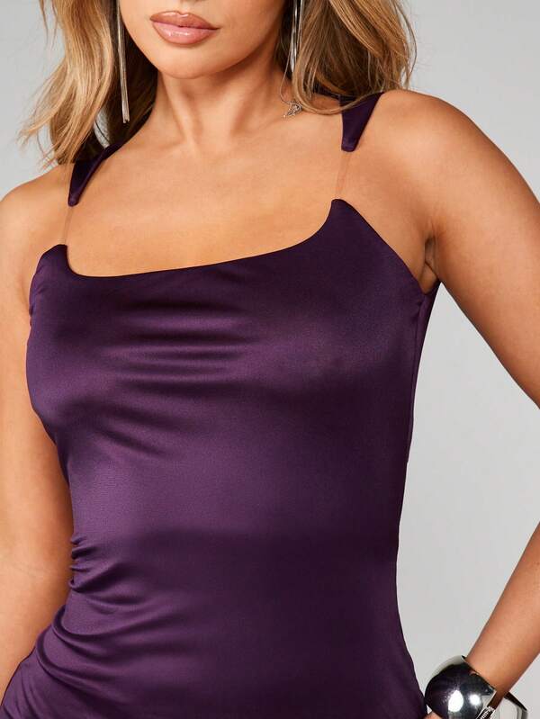 MISSGUIDED Square Neck Bodycon Midaxi Dress