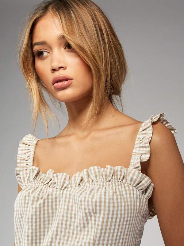 MISSGUIDED Square Neck Striped Sleeveless Mini Dress