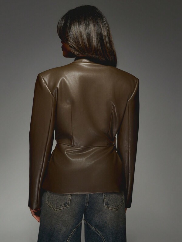 MISSGUIDED Statement Asymmetrical Front Wrap Blazer