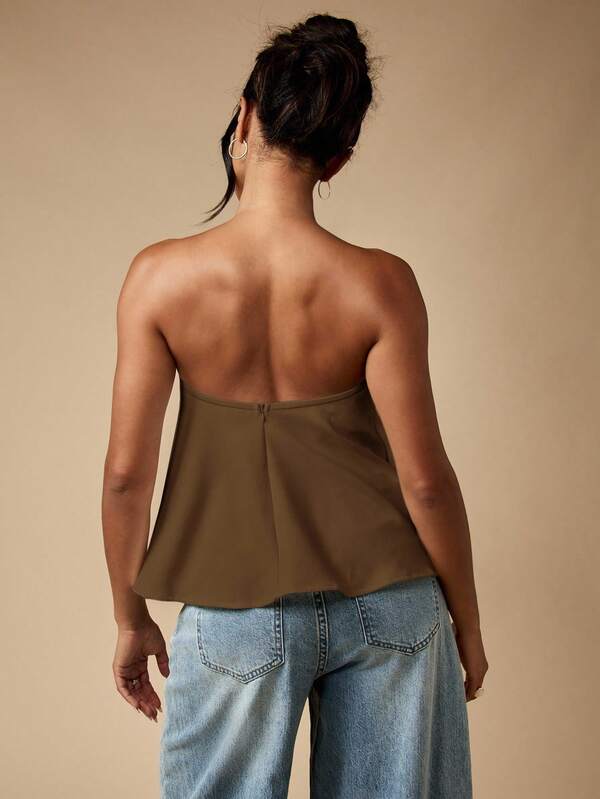 MISSGUIDED Strapless Bustier Top With U-Bend Neckline