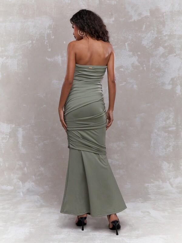MISSGUIDED Strapless Maxi Dress With Twisted Knot Details