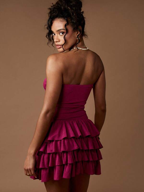 MISSGUIDED Strapless Mini Dress With Starfish Brooch Details