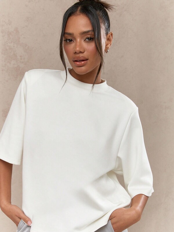 MISSGUIDED Street Shoulder Pad Oversized T-Shirt
