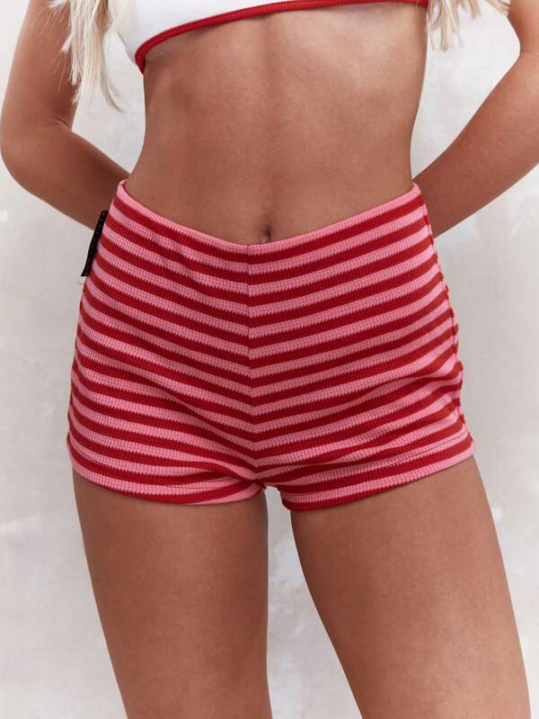 MISSGUIDED Striped Ribbed Knicker Sweater Shorts