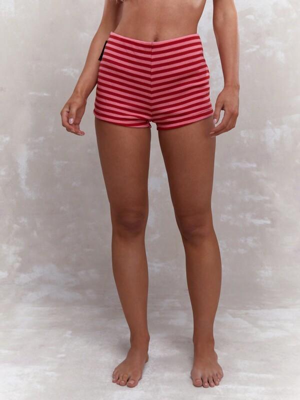 MISSGUIDED Striped Ribbed Knicker Sweater Shorts