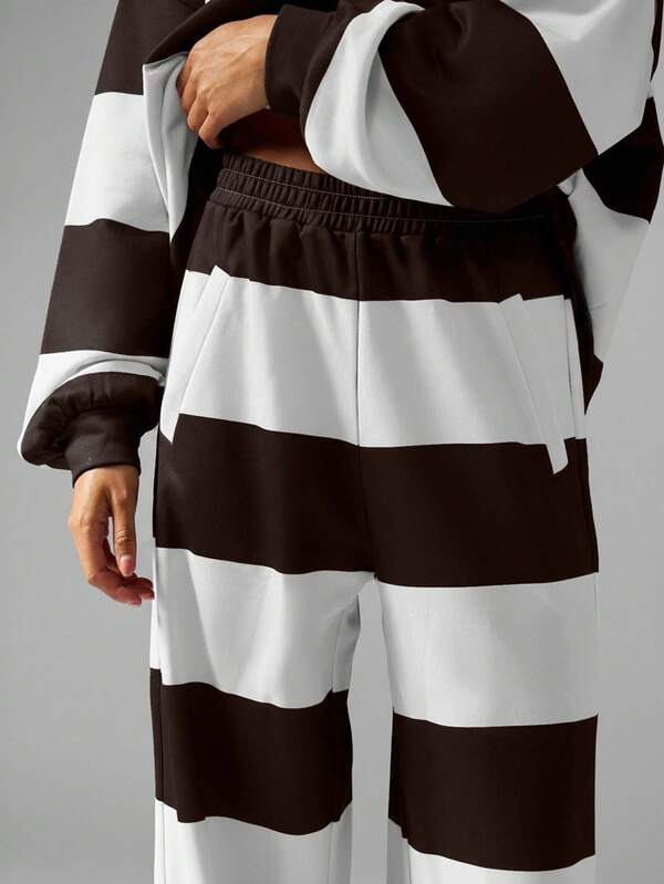 MISSGUIDED Striped Rugby Polo Two Piece Set