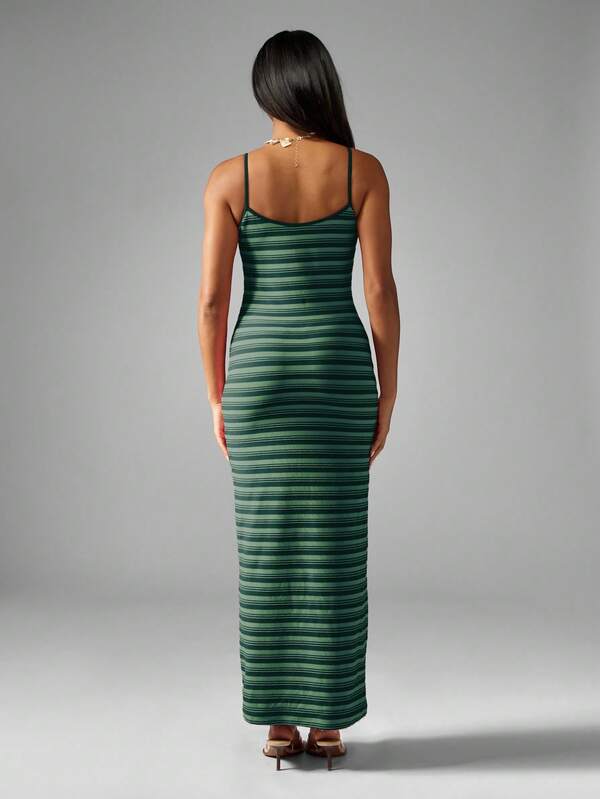 MISSGUIDED Striped Sleeveless Maxi Dress With Spaghetti Straps