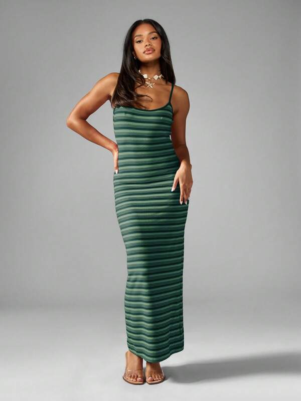MISSGUIDED Striped Sleeveless Maxi Dress With Spaghetti Straps