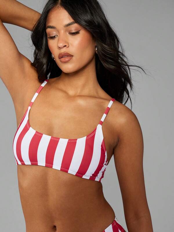 MISSGUIDED Striped Spaghetti Strap Two-Piece Bikini Set