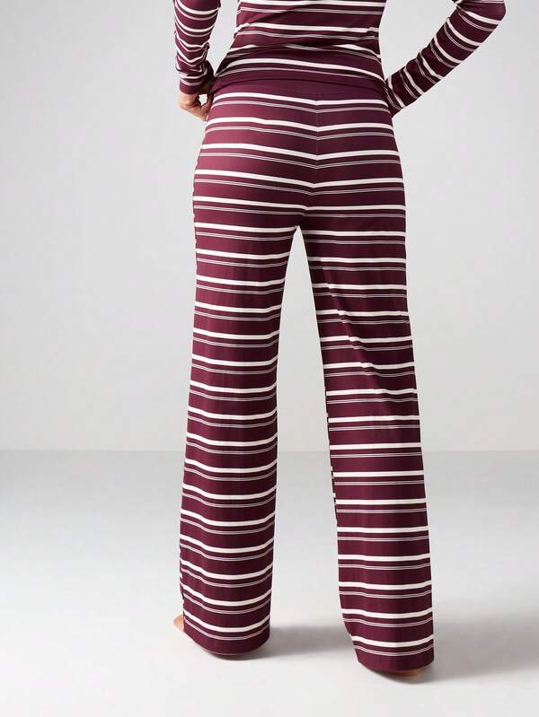 MISSGUIDED Striped Wide Leg Lounge Pants