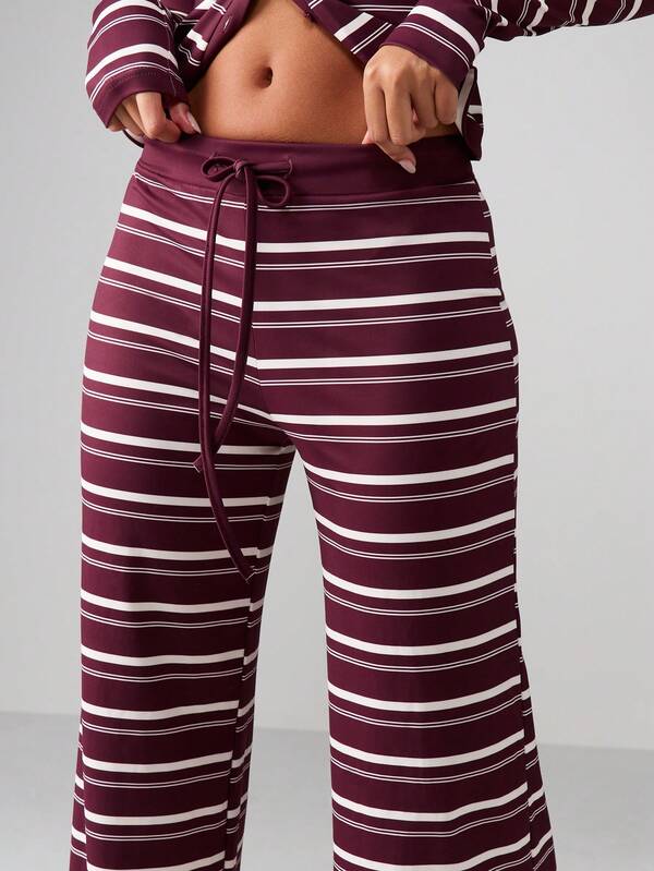 MISSGUIDED Striped Wide Leg Lounge Pants