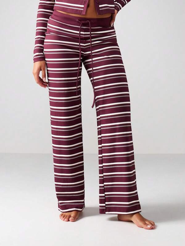 MISSGUIDED Striped Wide Leg Lounge Pants