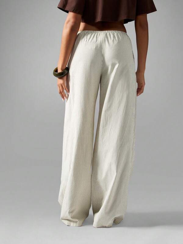 MISSGUIDED Striped Wide Leg Palazzo Pants