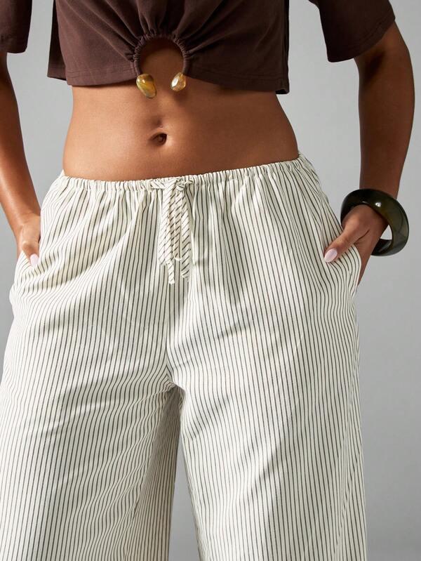 MISSGUIDED Striped Wide Leg Palazzo Pants