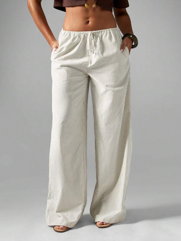 MISSGUIDED Striped Wide Leg Palazzo Pants