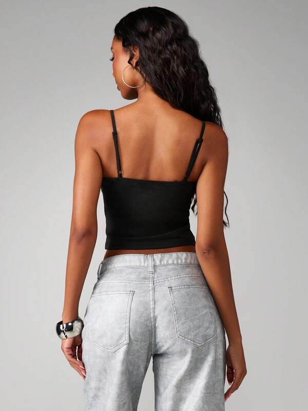 MISSGUIDED Studded Rhinestone Cami Tank Top