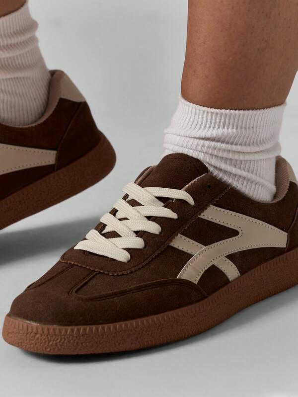 MISSGUIDED Suede Low Top Sneakers With Gum Sole