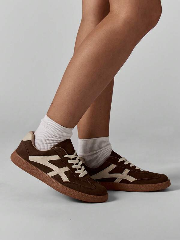 MISSGUIDED Suede Low Top Sneakers With Gum Sole