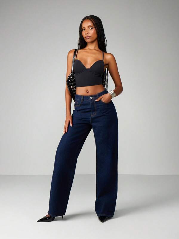 MISSGUIDED Sweetheart Crop Corset With Straps