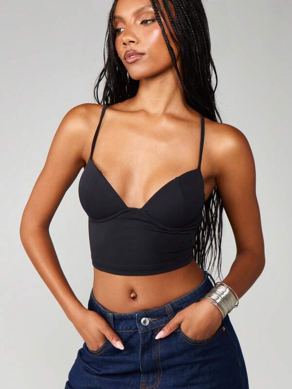 MISSGUIDED Sweetheart Crop Corset With Straps
