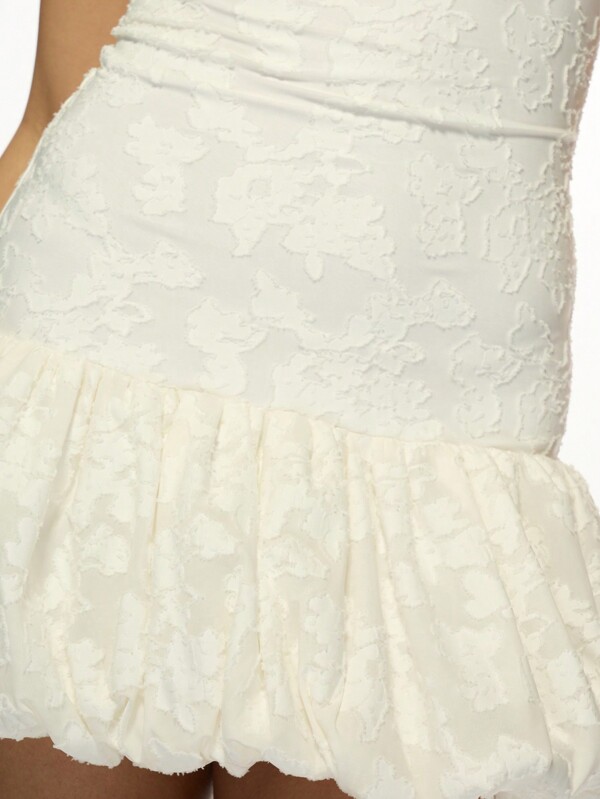 MISSGUIDED Textured Brocade Puffball Mini Dress With Bubble Hem