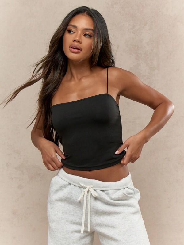 MISSGUIDED Thin Strap Bandeau Cami With Square Neckline