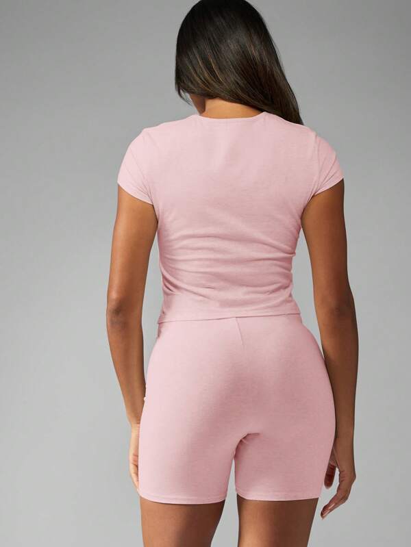 MISSGUIDED Top And Cycle Short Two Piece Co Ord Set