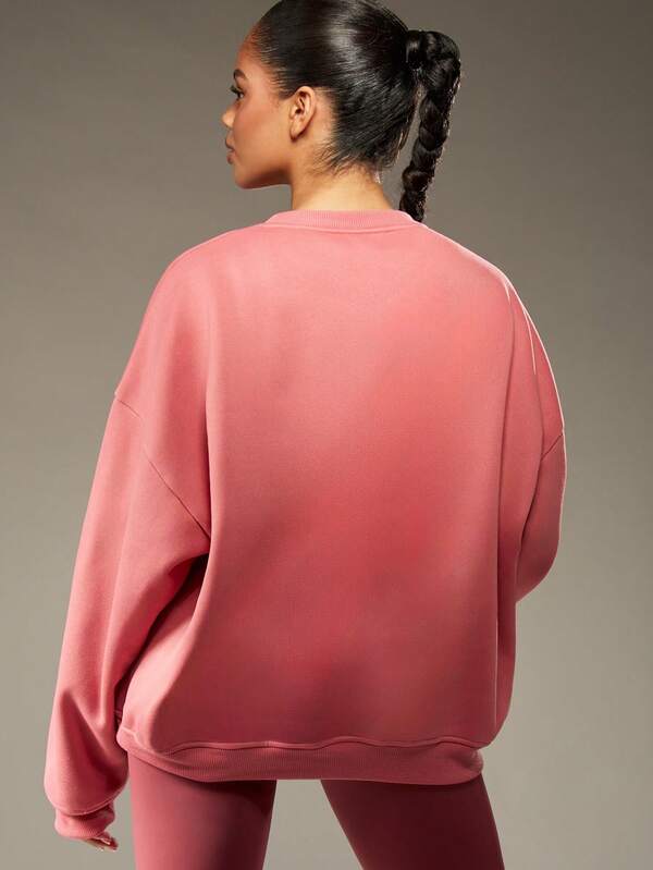 MISSGUIDED Towel Applique Crewneck Sweatshirt With Oversized Fit