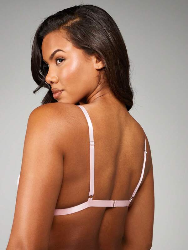 MISSGUIDED Triangle Bralette With Lace Trim Hearts